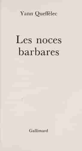 Couverture d'un livre de Yann Queffélec