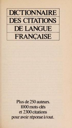 Couverture du livre Dictionnaire des citations de langue française de Pierre Ripert