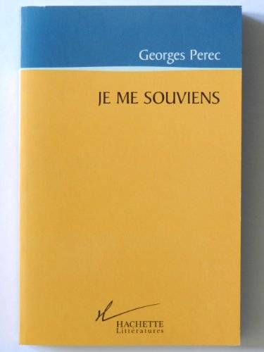 Couverture du livre Je me souviens de Georges Perec