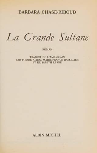 Couverture du livre La grande sultane de Barbara Chase-Riboud