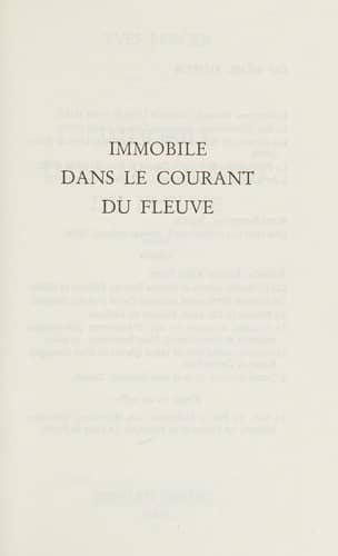Couverture du livre Immobile dans le courant du fleuve de Yves Berger
