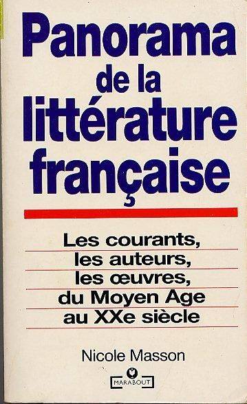 Couverture du livre Panorama de la littérature française de Nicole Masson