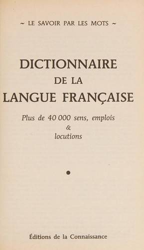 Couverture du livre Dictionnaire de la langue française de Maxi-Poche References