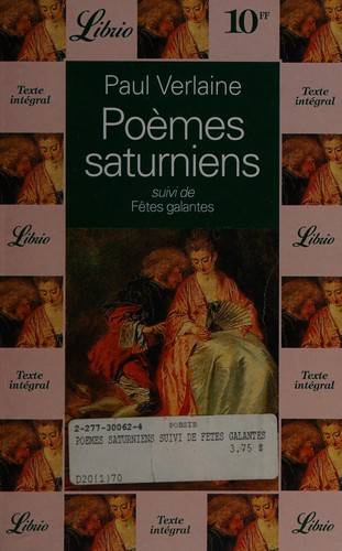 Couverture du livre Poèmes saturniens de Paul Verlaine