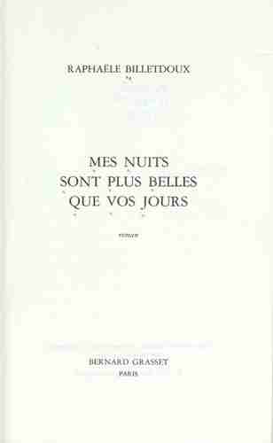 Couverture d'un livre de Marie Billetdoux