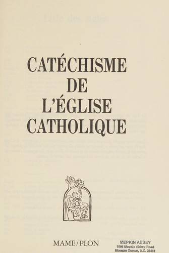Couverture du livre Catéchisme de l'Église catholique de Catholic Church
