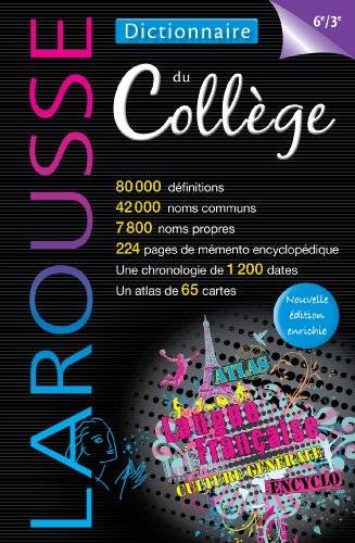 Couverture du livre Dictionnaire du collège de Larousse