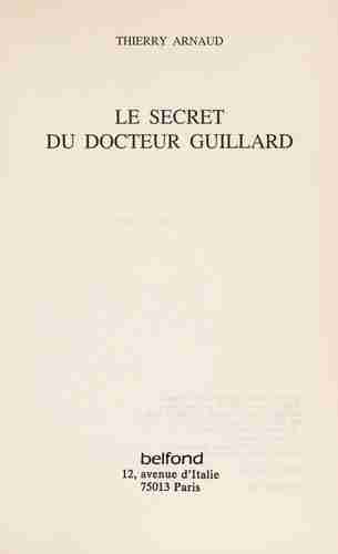 Couverture d'un livre de Thierry Arnaud